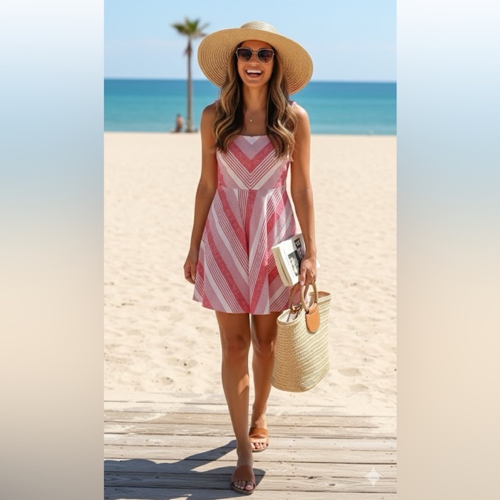 Bailey Blue Red and White Striped Dress - Picture 11 of 12